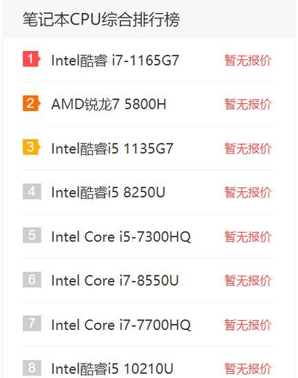 笔记本电脑处理器性能排行榜有哪些？最佳笔记本处理器推荐是什么？  第1张